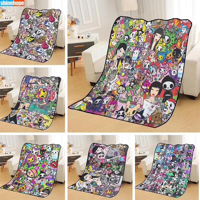 Новое поступление Tokidoki одеяло с принтом мягкое для дома/дивана/офиса портативное