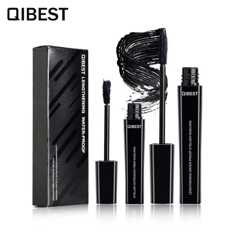 

QIBEST Fiber Lash Mascara Set Waterproof Rimel 3d Mascara For Eyelash Extension Black Thick Lengthening Eye Lashes Cosmetics