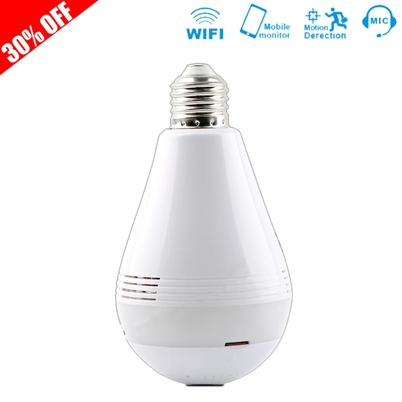 Лампа HD 1080P Wifi камера 360 градусов панорамная IP Беспроводная домашняя охранная