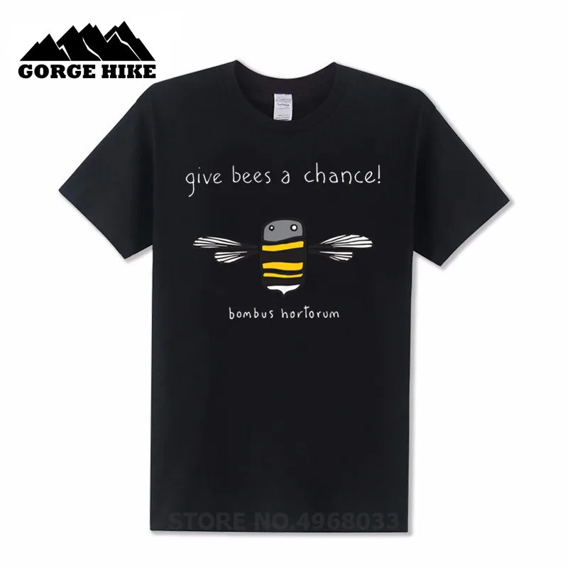 Fun tshirt Give Bees a chance and me Honey Funny Print T-shirt New brand streetwear clothing tee shirt homme | Мужская одежда
