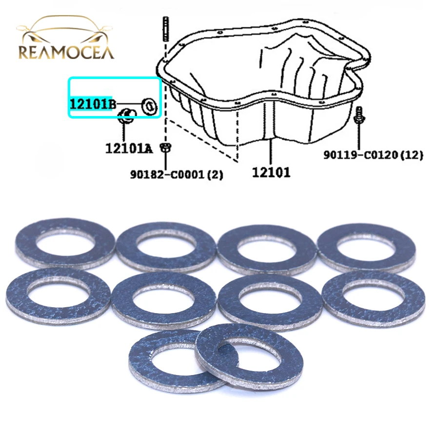 10 шт. масляная пробка 9043012031 для Lexus ES350 GX460 IS250 Toyota Camry Corolla Celica RAV4 Scion xA tC|Прокладка