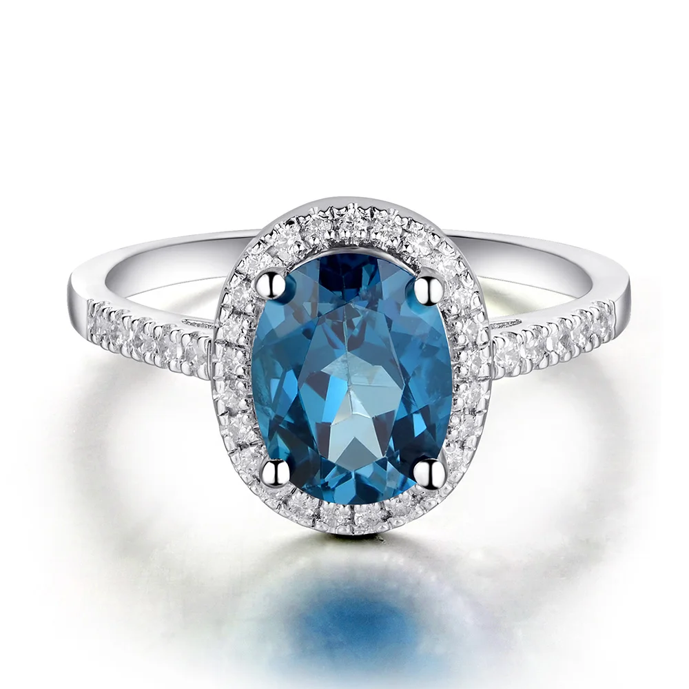 Женское кольцо из серебра 925 пробы с голубым топазом|ring for|rings for womenrings women wedding |