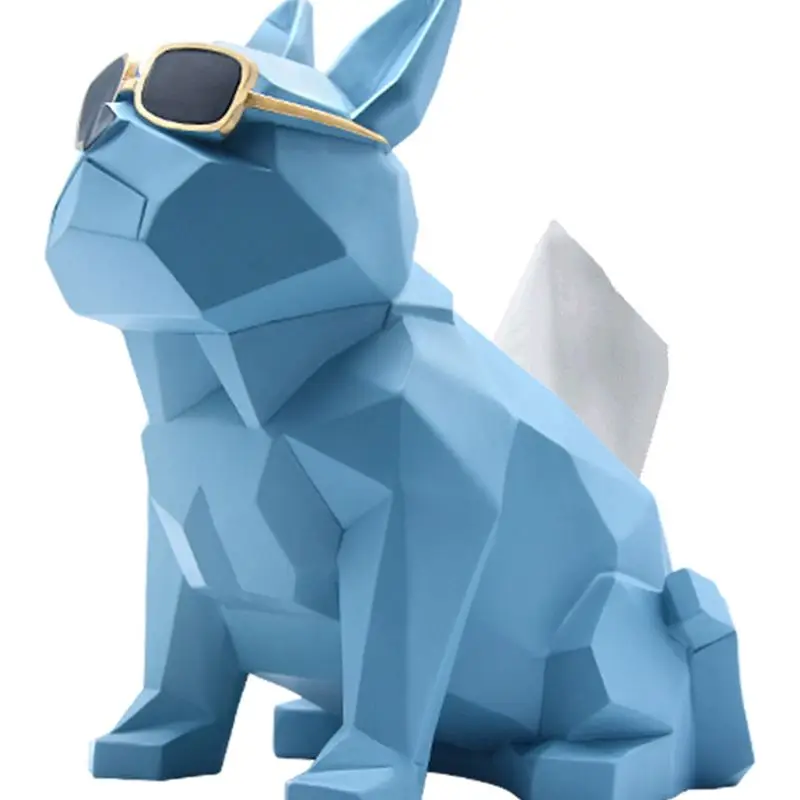 Подставка для бумажных салфеток в виде бульдога Геометрическая фигурка