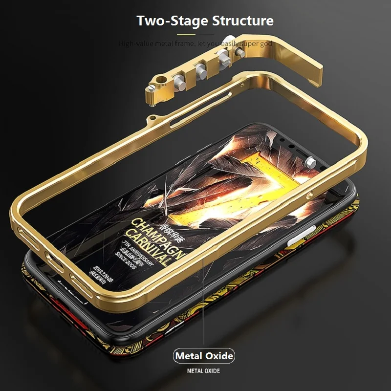 KANENG Red Skeleton 3D Widescreen Shield Metal Aluminum Colorful Shockproof Mobile Phone Bag For Apple iPhone X 5.8&quot Case Cover |