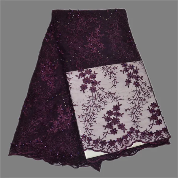 New arrival French net lace fabric with beads embroidery tulle material for party dress IPN8(5yards/lot)multi color | Дом и сад
