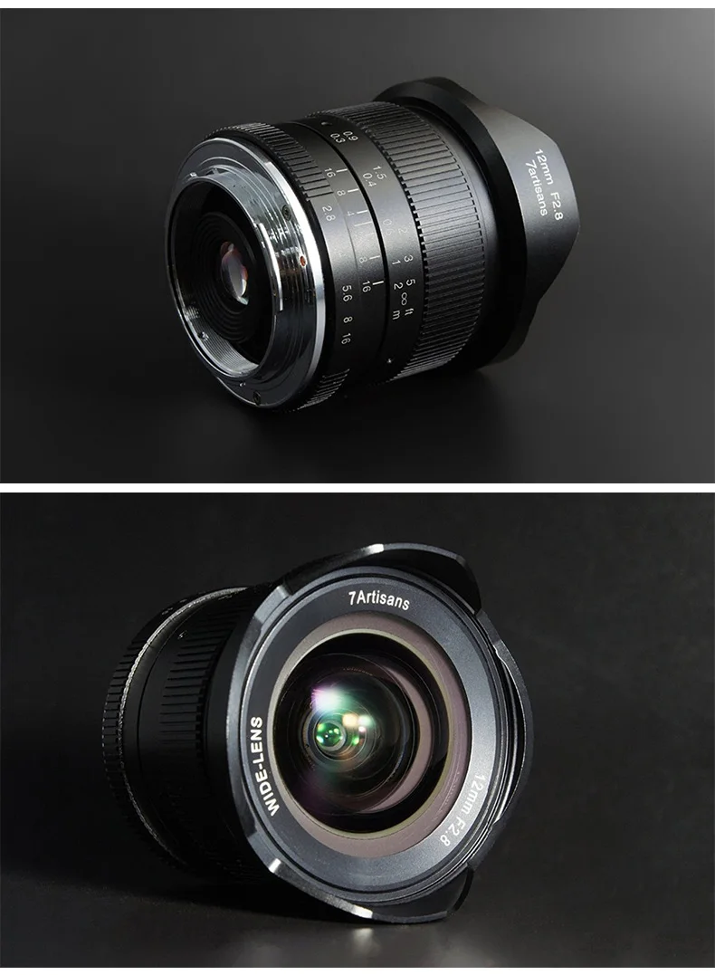 7 ремесленников 12 мм f2.8 ультра широкоугольный объектив для sony E-mount canon eos-m fujifilm FX APS-C беззеркальных камер ручная фокусировка объектива