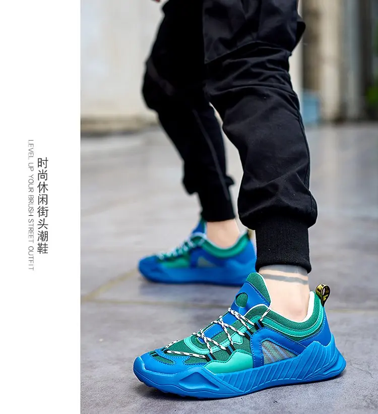 INS Hip Hop Street Summer Casual Mesh Shoes Men Chunky Sneakers Breathable Footwear Fashion Sneaker Joker Tenis Masculino