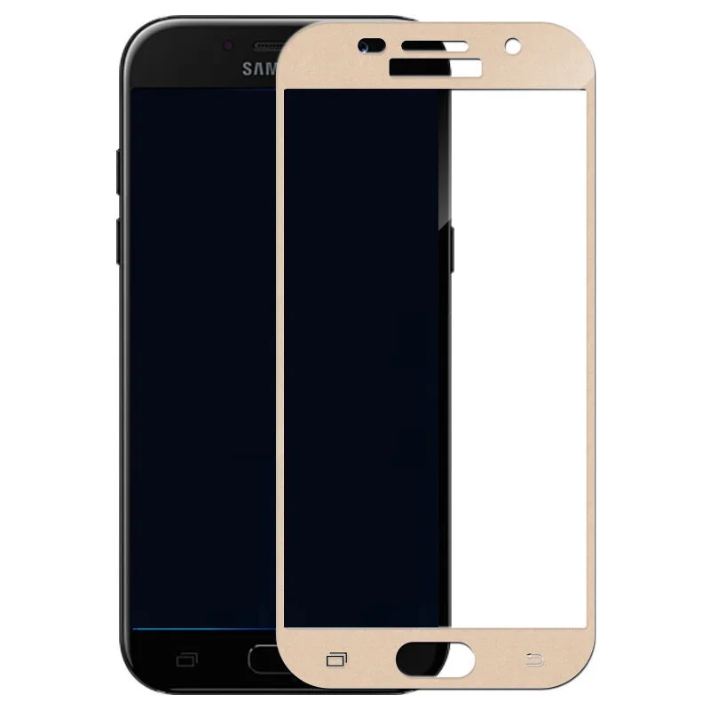 Полное покрытие закаленное стекло для samsung A5 экран защитный белый черный Золотой A520F A520 5,2 дюймов смартфон закаленное 9H - Цвет: Golden