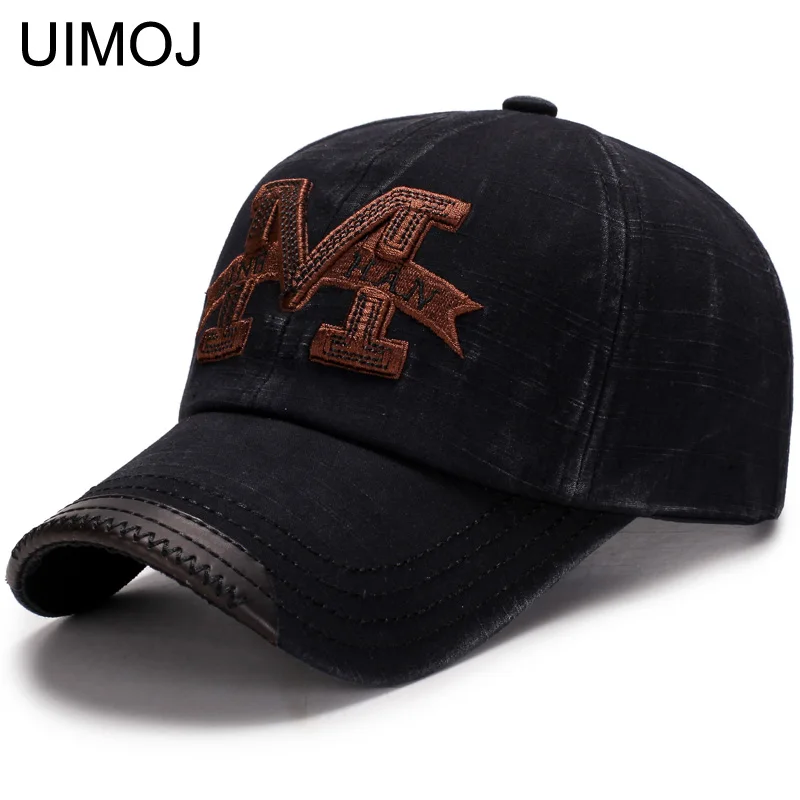 BLACK UIMOJ, модная весенняя бейсболка, шапки с вышивкой м, осенняя уличная шапка для мужчин и женщин, Повседневная Кепка s - Цвет: BLACK