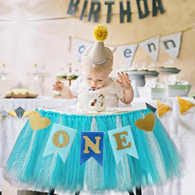 Chicinlife Baby первый день рождения Золотой один стул баннер мальчик девочка 1-й День