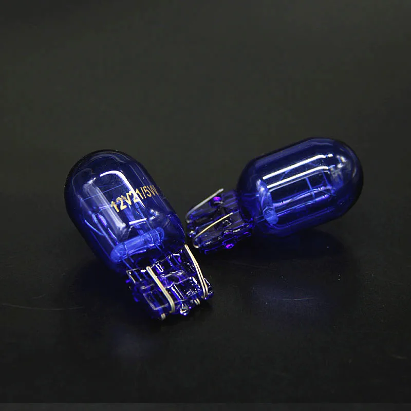 100 шт. автомобильные лампы T20 W21/5 Вт синее видение 7443 580 парковочные огни лампа DRL 12