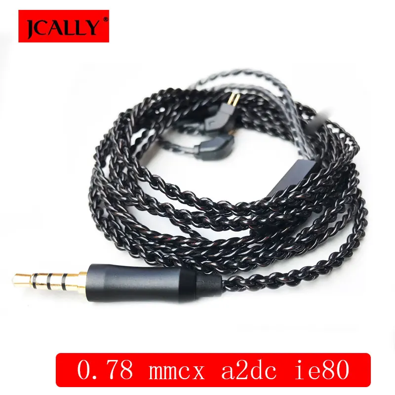 Jcally плетеная леска с 4 нитями 5N кабель для наушников MMCX Shure SE215 A2DC Ls50 IE80 Im50 0 78 мм 2 pin