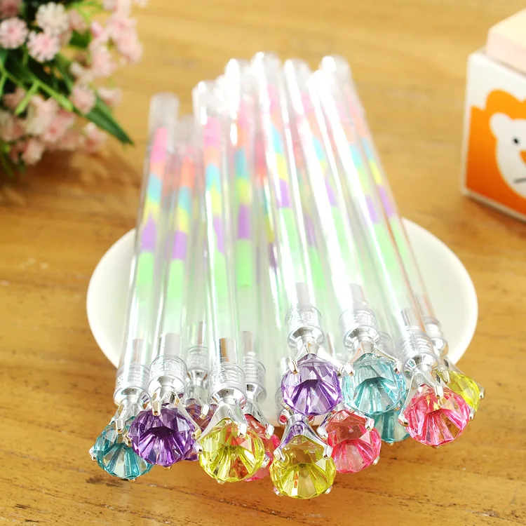 1 шт. креативная гелевая ручка с кристаллами 6 цветов|rainbow gel pen|gel pencolor pen |