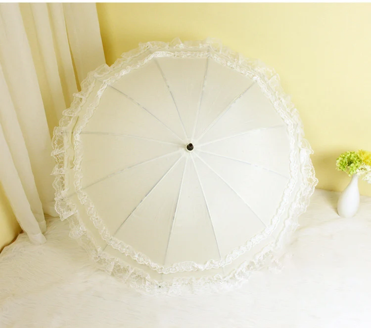 Only Jime Lace Long Handle Umbrellas Sun Women Double Layer Band Windproof Umbrellas High Quality Lace Flower Umbrella Rain Gear
