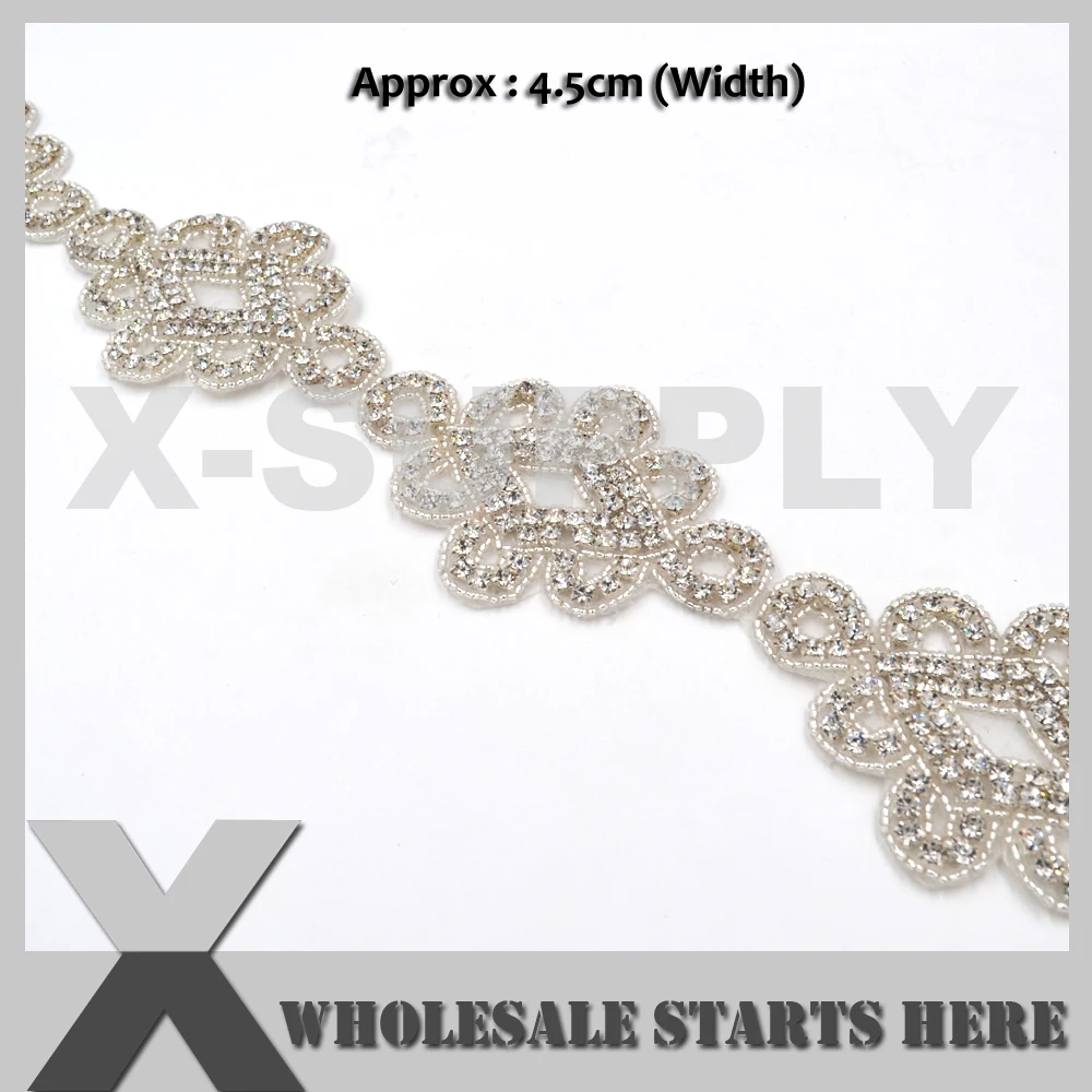 

Bridal Crystal Rhinestone Applique Trimming for Headbands Bridal Dress