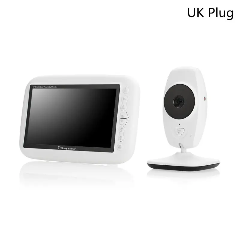 UK Plug 7,0 дюймов детская камера монитор ночного видения 4 колыбельных монитор температуры Babyphone видео детский спящий монитор - Цвет: UK Plug