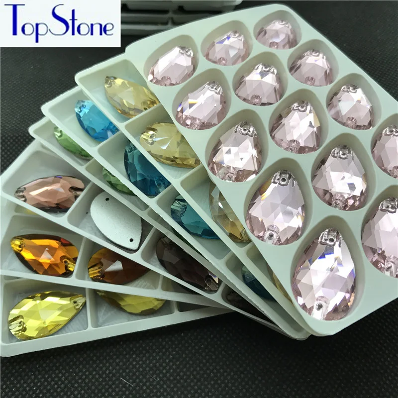 17x28 мм слеза для вязания камня многоцветные Стразы в форме капельки стеклянные