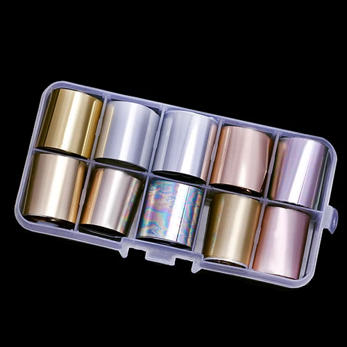 Set 4 1 коробка 10 шт 2,5*100 см голографический цветок для нейл-арта переводные наклейки на ногти из фольги 3D УФ-гель цветочный принт клейкая пленка для ногтей - Цвет: Set 4