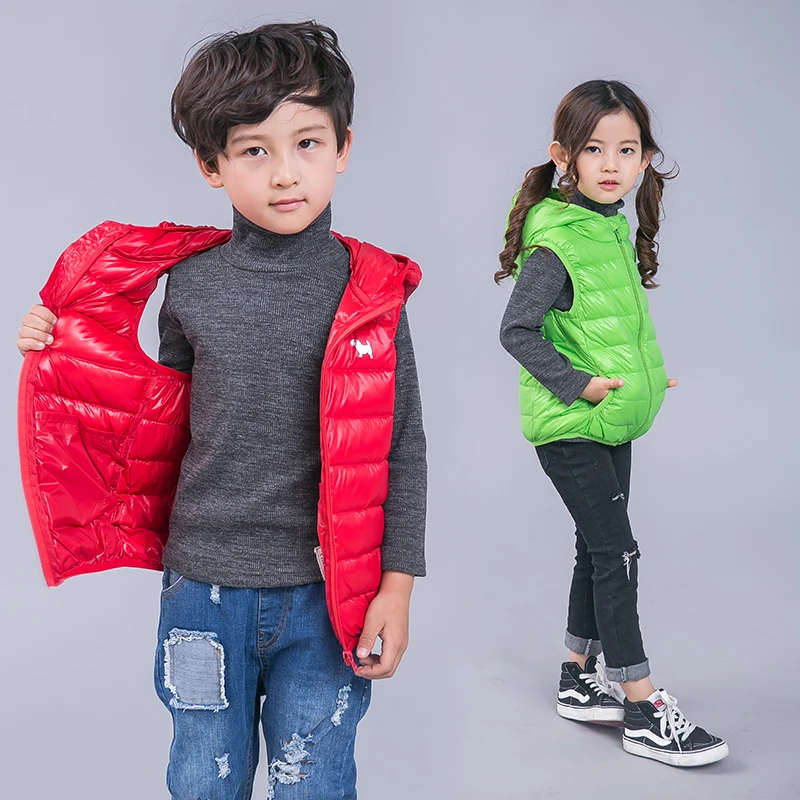 Детские зимние пальто верхняя одежда жилет для мальчиков девочек детские куртки