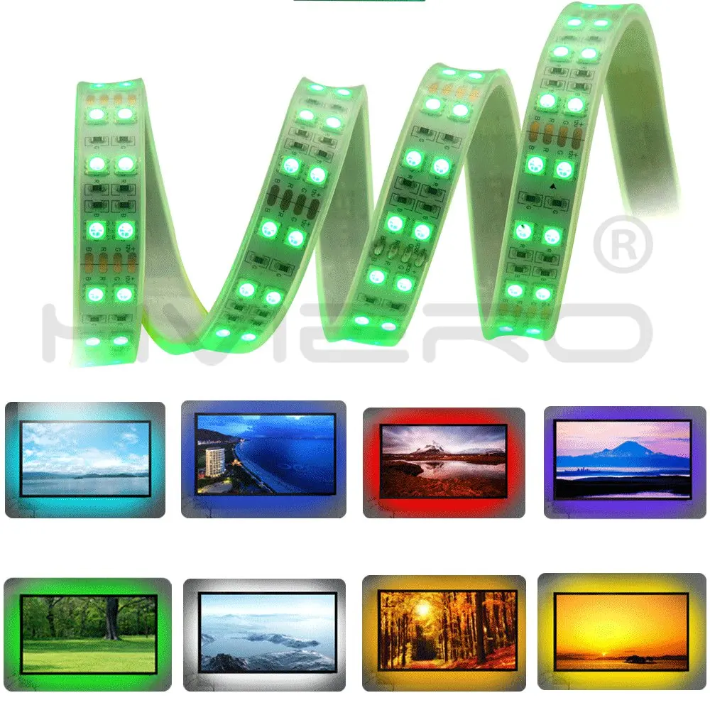 Одежда высшего качества! 5 м DC 12 В 600Led 120led/м водонепроницаемый SMD 5050 RGB теплый белый светодиодный двухрядный гибкий ленточный светильник