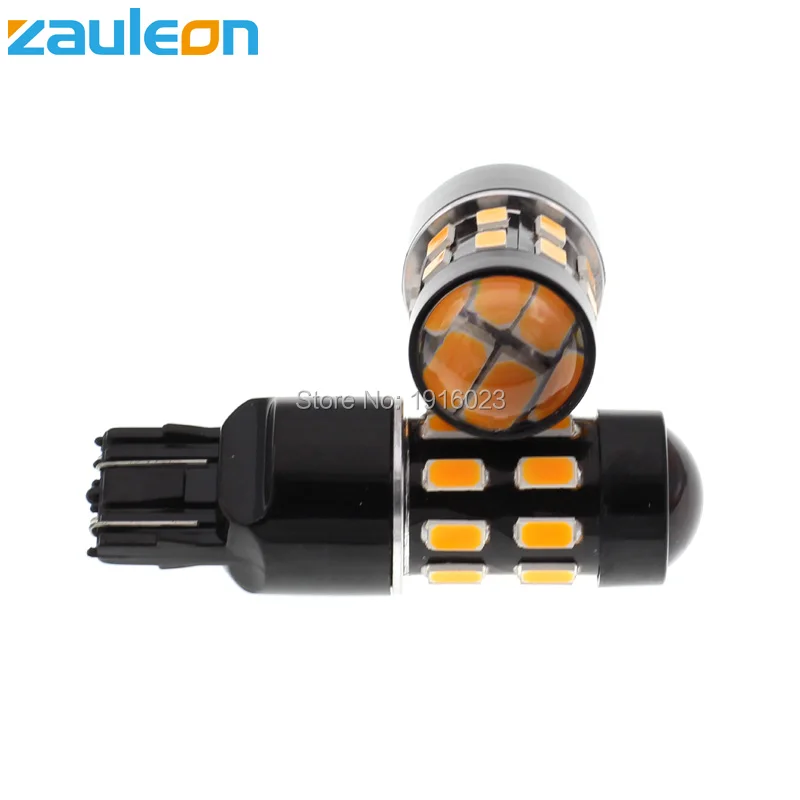 Zauleon 2 шт. T20 W21/5 Вт 7443 светодиодный Желтый Янтарный светильник с поворотным