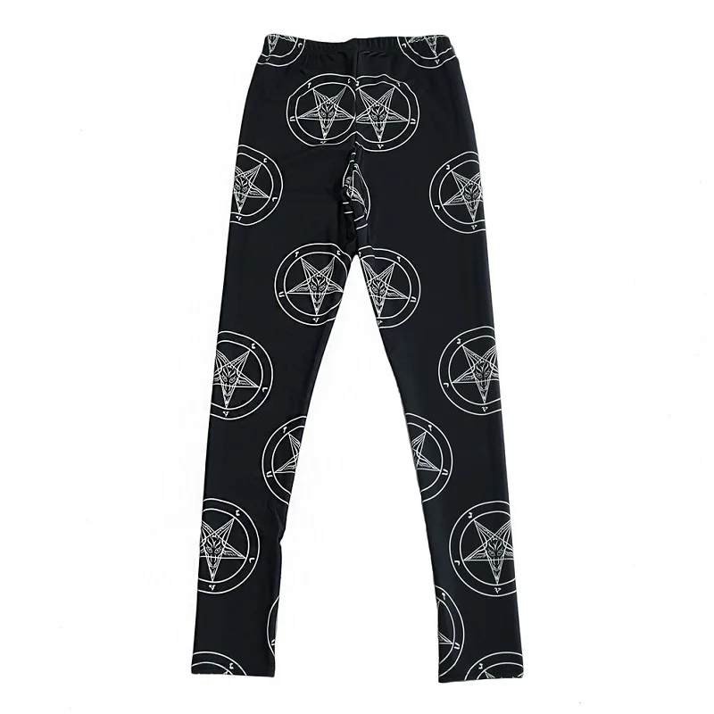 Женские леггинсы с геометрическим рисунком Goth тонкие принтом пентаграммы для