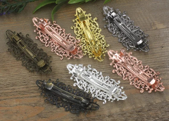 

Заколка-невидимка для волос в античном стиле, зажим из бронзы/золота/серебра/черного цвета с цветочным подносом 35*87 мм, аксессуары «сделай с...