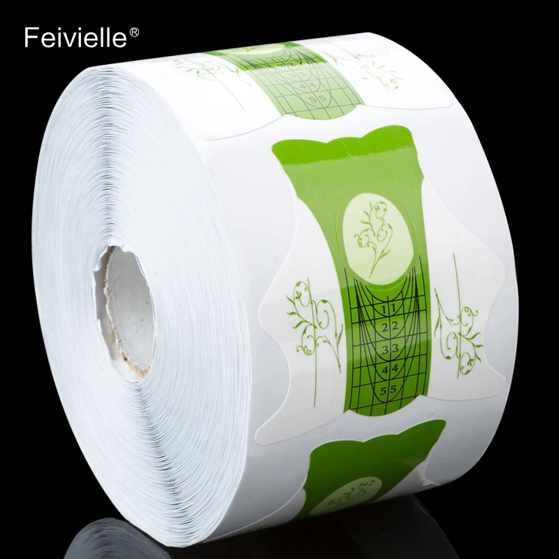 Feivielle, новинка, 500 шт, сделай сам, квадратная форма, клейкая форма для ногтей, для акрила/УФ-геля, кончик для ногтей, наращивание ногтей, маникюрные инструменты для ногтей