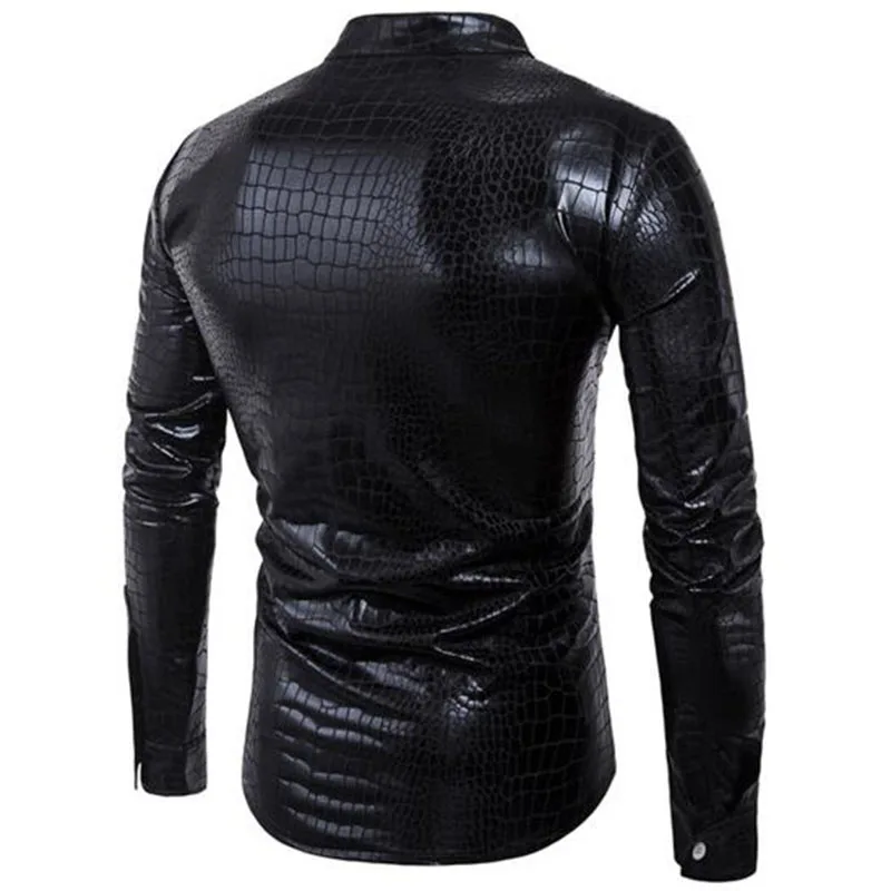 Модные мужские с длинным рукавом принтом в виде серпантина Bling рубашки Camisa