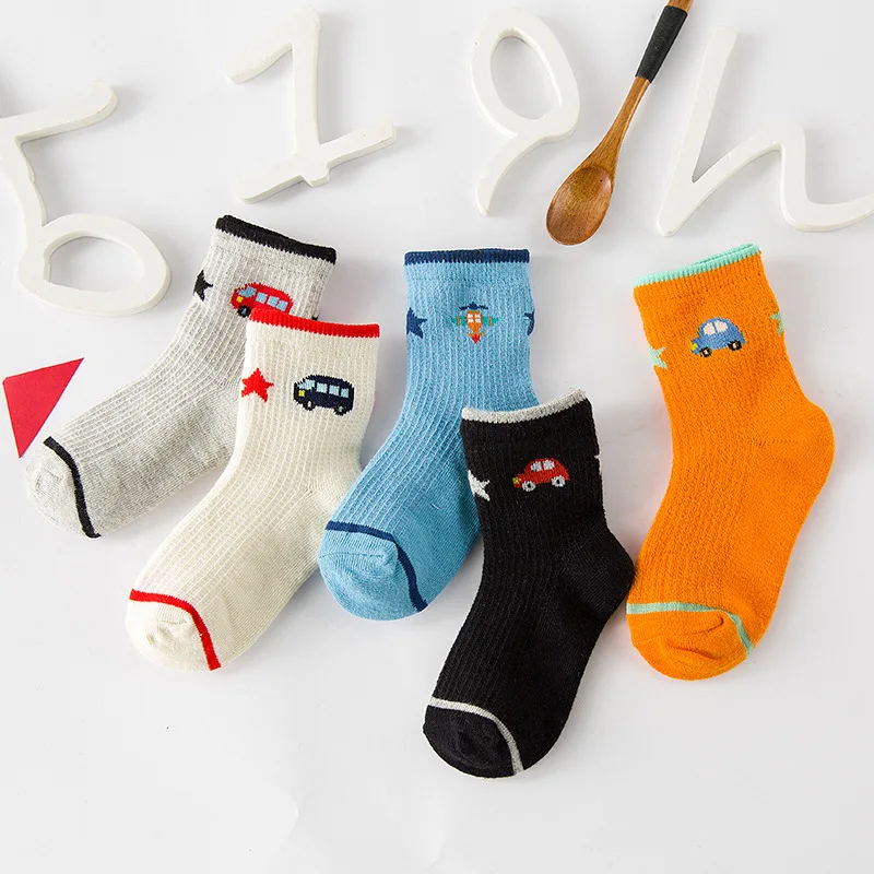 5 пар детских носков 2016 новые хлопковые сетчатые носки без пятки с рисунком