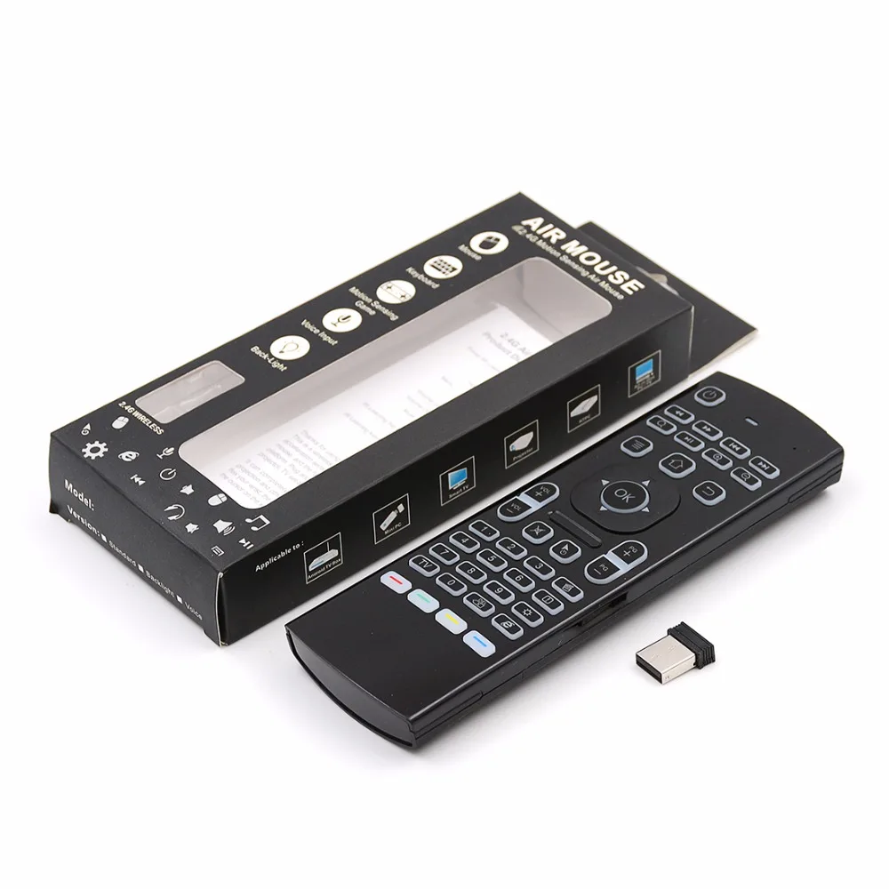MX3 air fly mouse Мини клавиатура подсветка красочный 2 4 Ghz беспроводной пульт