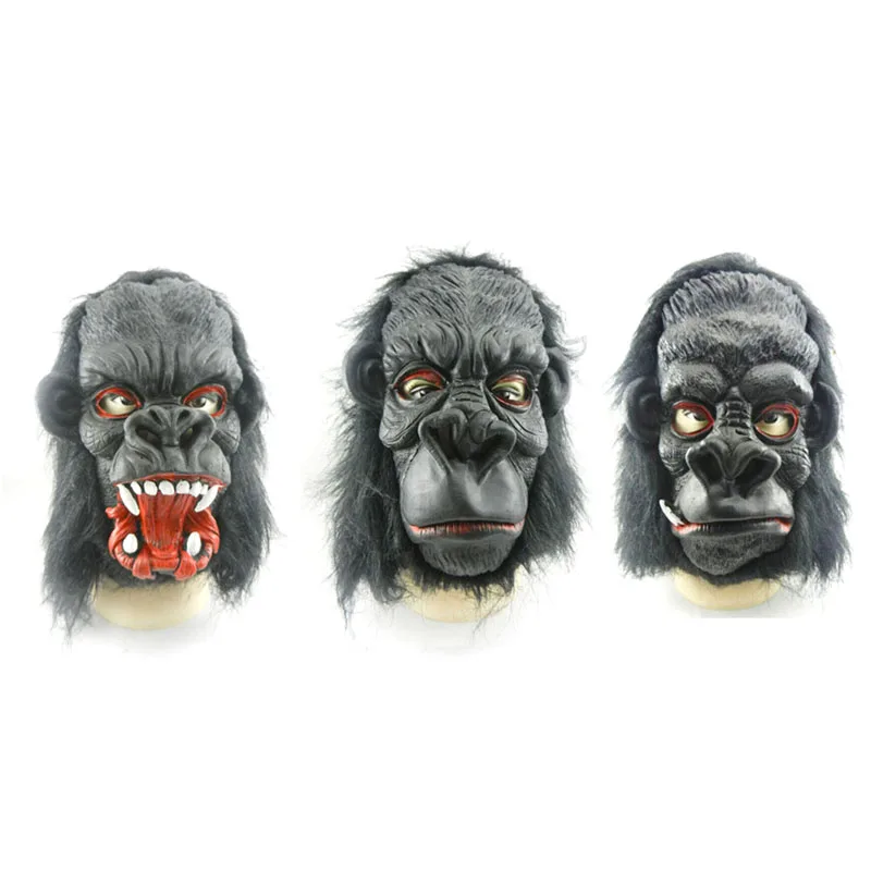 Реквизит костюм черная маска Gorilla латексные перчатки для Хэллоуина Грибная