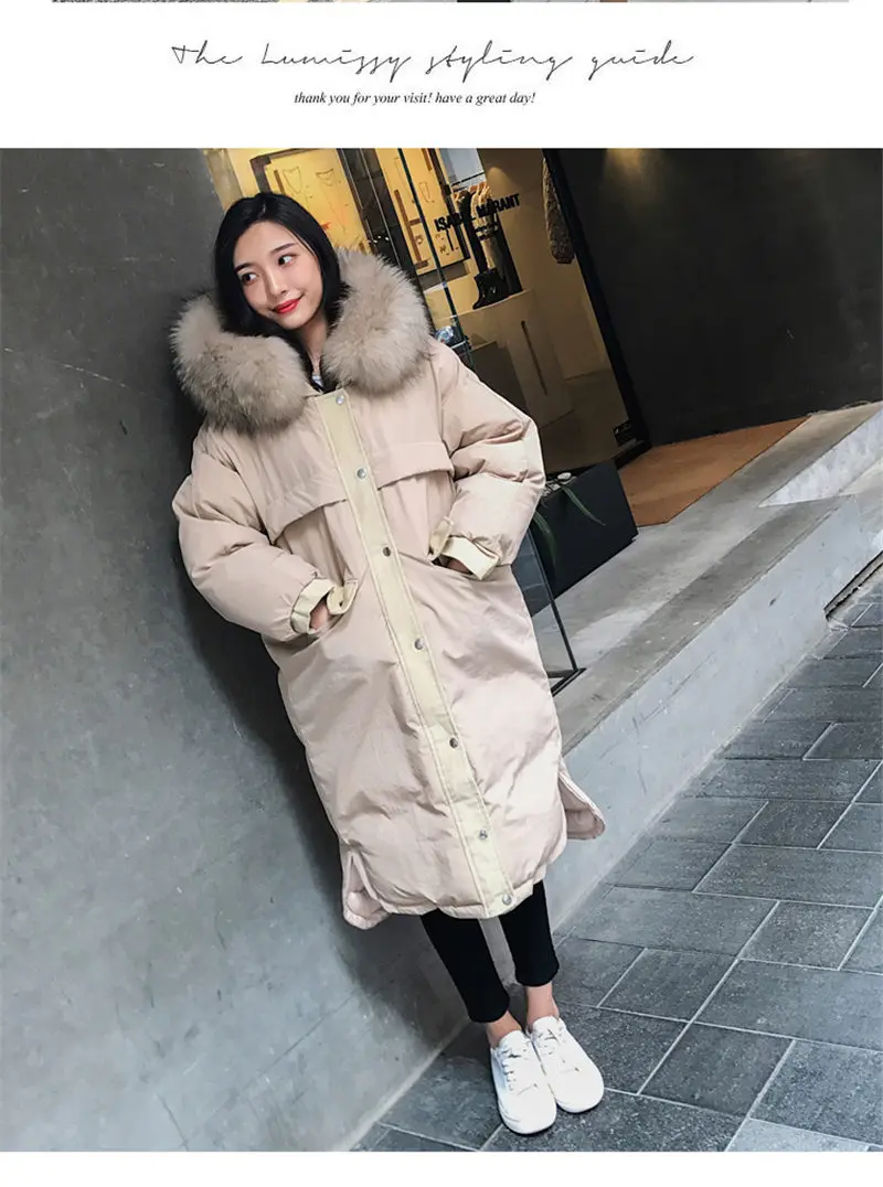 Manteau femme, Женское пальто с меховым капюшоном,, осенне-зимние пальто и куртки, женская теплая длинная куртка, парка с хлопковой подкладкой, Mujer A967