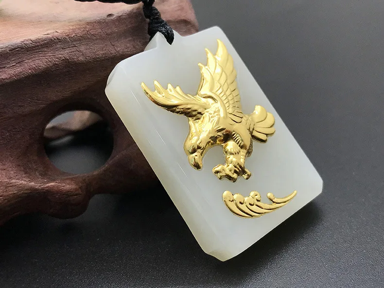

Природный хэтянь юй белый нефрит захват возможности Da чжан hong tu eagle амулет ожерелье + сертификат