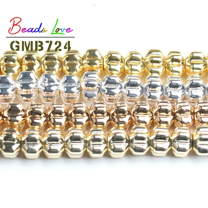 Оптовая продажа бусины из гематита цвета розового золота в форме цветка 4 мм