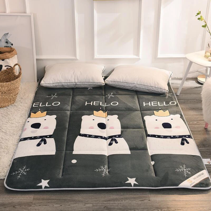 Толстая фланель татами складной Kingsize кровать подушки pad для дома супер мягкий