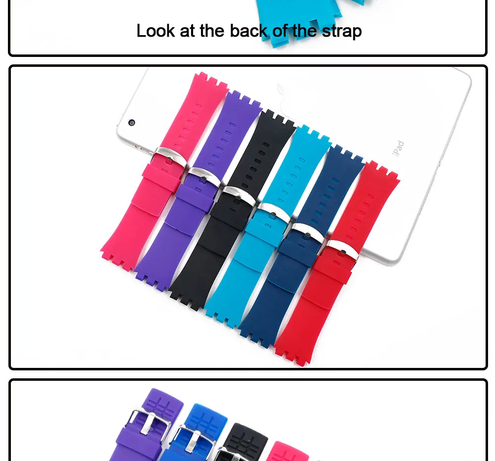 Пряжка силиконовый ремешок мужской 24 мм аксессуары для часов Swatch touch SURB100 SURW102 SURB101 водонепроницаемый ремешок для часов