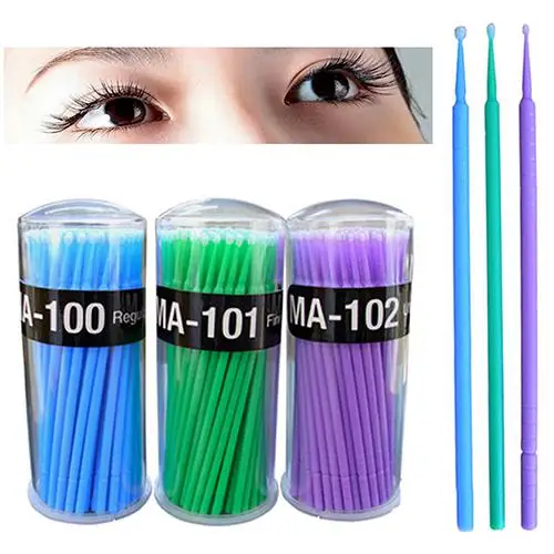 

Hot 100 Pcs Small Soft Disposable Eyelash Extension Micro Brush Applicators Mascara Cosmetic Makeup Tool