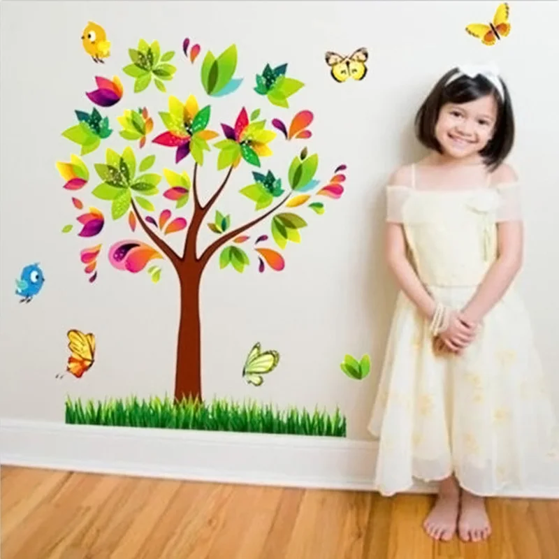 Новый DIY Дерево Бабочка ПВХ наклейки на стену клейкие семейные искусство