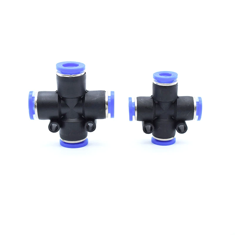 PZA4 6 8 10 12mm Air Fitting 4-Way Cross Shaped Splitter Push in Pneumatic Tube Connector Quick Fittings | Обустройство дома