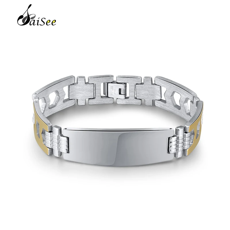 SAISEE нержавеющая сталь браслеты для мужчин мужской золотой цвет Браслет Из