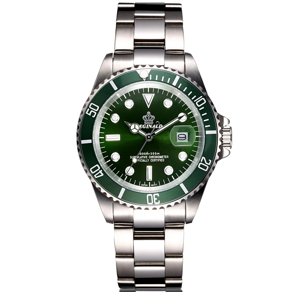 Мужские часы Реджинальд 40 мм GMT с сапфировым кристаллом топовые Брендовые Часы 2018
