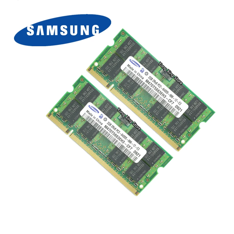 Samsung DDR2 2x2 GB 4GB двухканальный 800MHz PC2-6400S DDR 2 2G 4G ноутбук память ноутбук ram 200PIN SODIMM