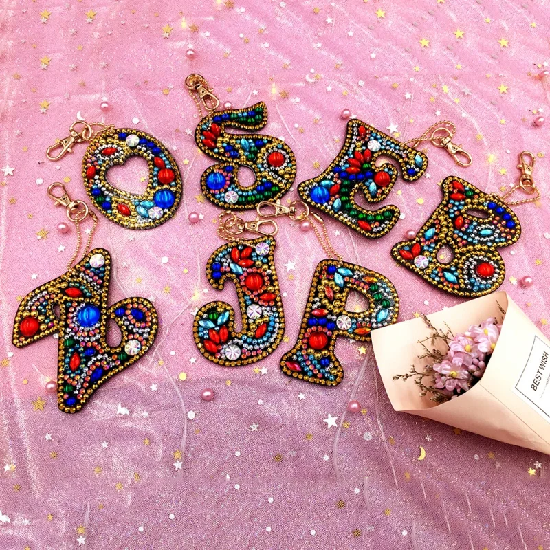A-Z DIY брелок алмазная живопись буквы женская сумка брелок кулон любовь подарок специальная форма полная дрель вышивка крестиком