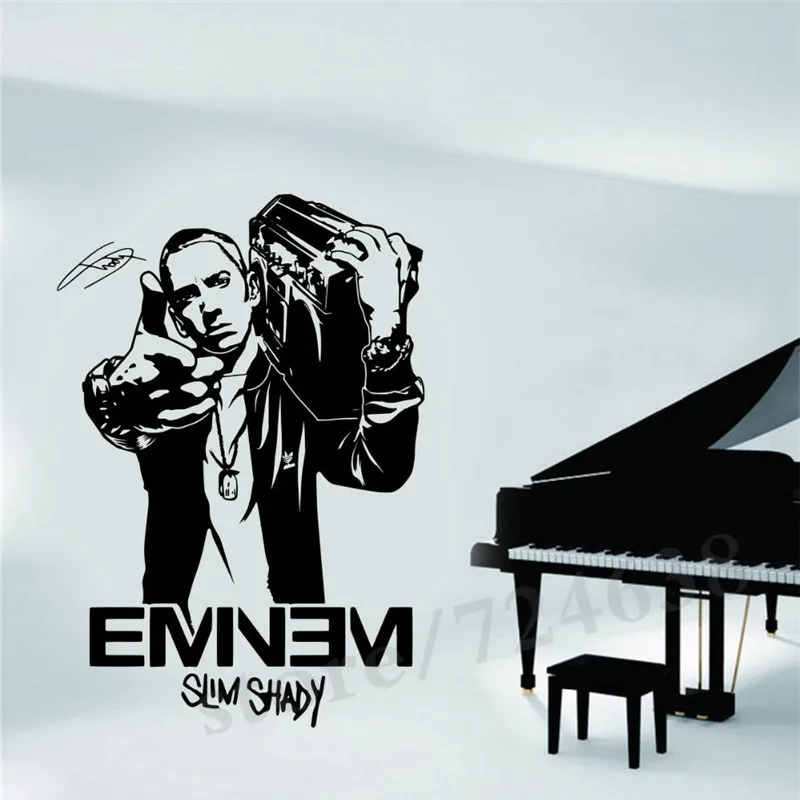 Настенная Наклейка рэпер Eminem со звездами съемные интерьерные наклейки для