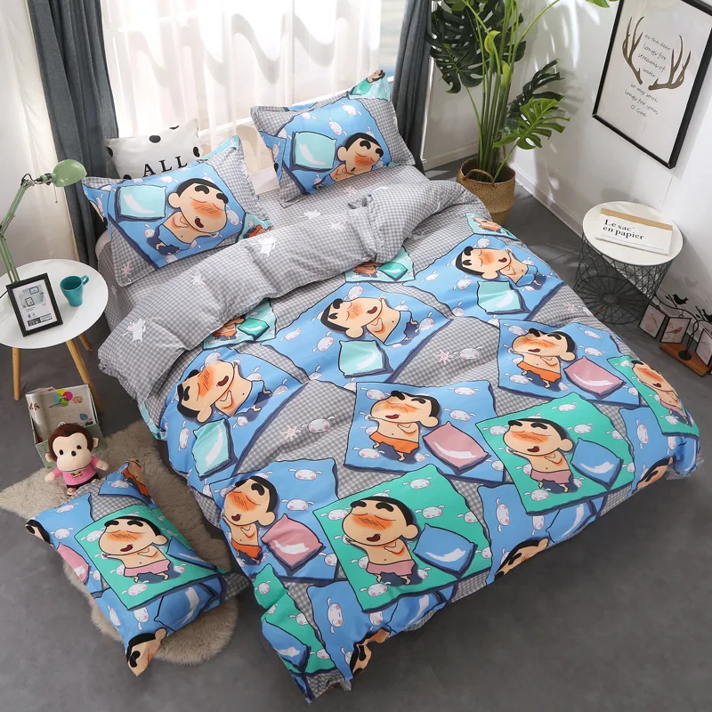 

3/4 pcs Bedding Set Soft Cotton Bed Linens Quilt Comforter Pillow Case Sheet Bedspreads Suit Single Full Size 24