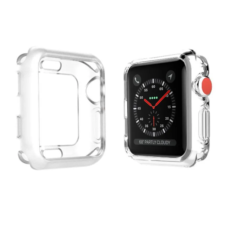 KINGBEIKE прозрачная крышка Рамка для Apple Watch Series 1 2 3 полный защитный ТПУ чехол часов