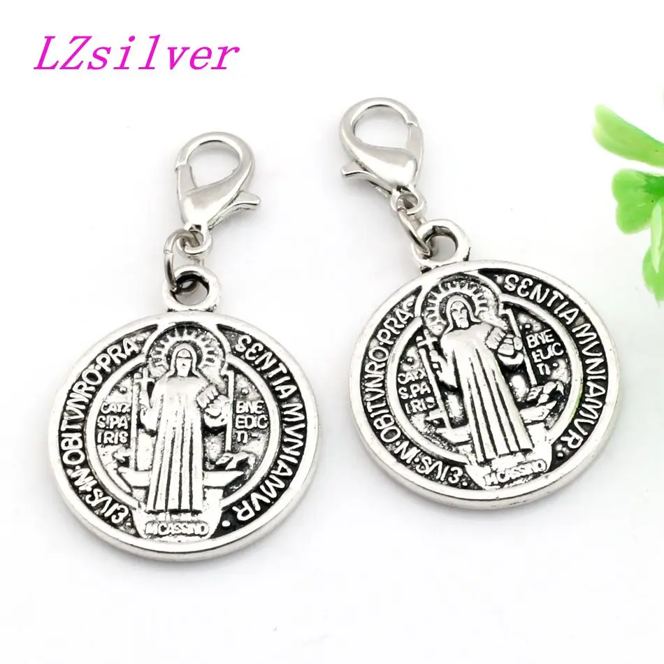 100 шт. тибетский серебряный сплав медаль покровителя святого Иисуса Бенедикта