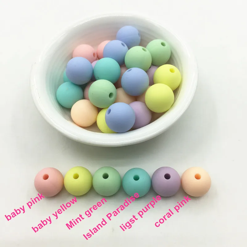 Круглые силиконовые бусины для прорезывания зубов 100 шт./лот 15 мм | Украшения и