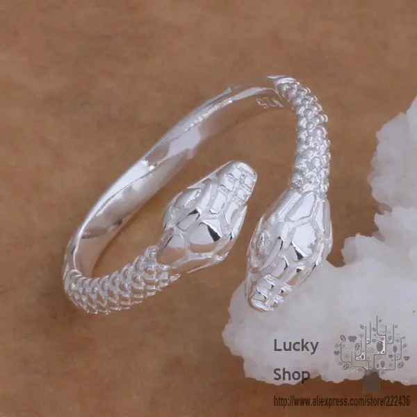 Кольцо ar036посеребренное серебряные модные украшения в форме головы Змеи/bkaakbha
